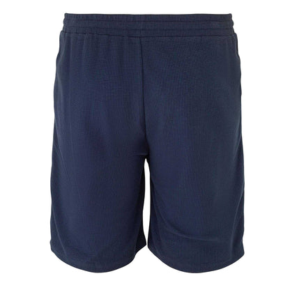 Navy - Back - Fabric Mens Cotton Blend Shorts