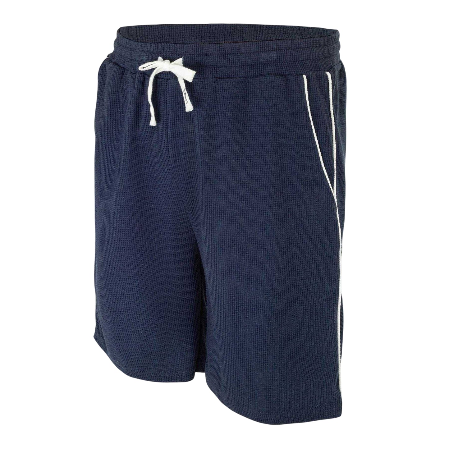 Navy - Side - Fabric Mens Cotton Blend Shorts