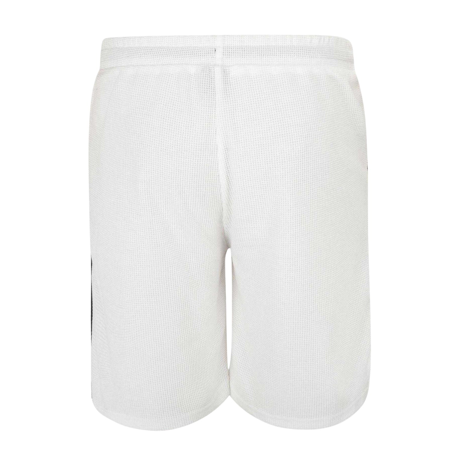 White - Back - Fabric Mens Cotton Blend Shorts