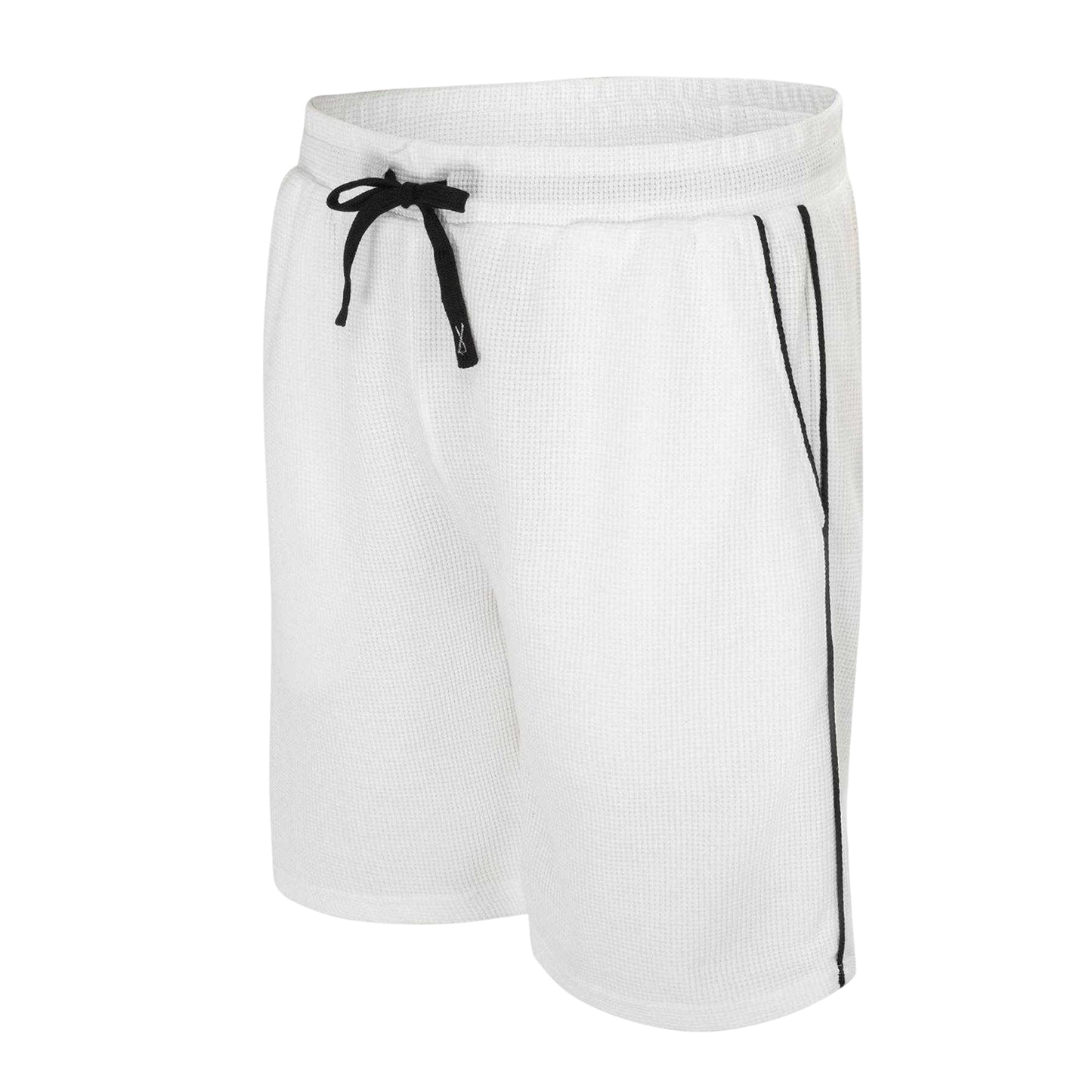 White - Side - Fabric Mens Cotton Blend Shorts