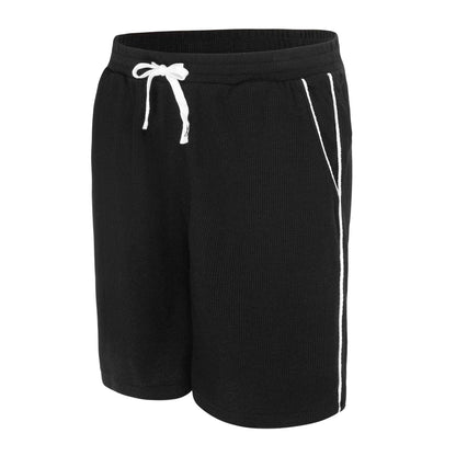 Black - Side - Fabric Mens Cotton Blend Shorts