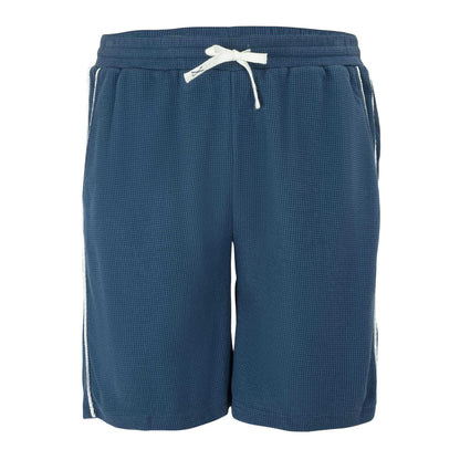 Dark Blue - Front - Fabric Mens Cotton Blend Shorts
