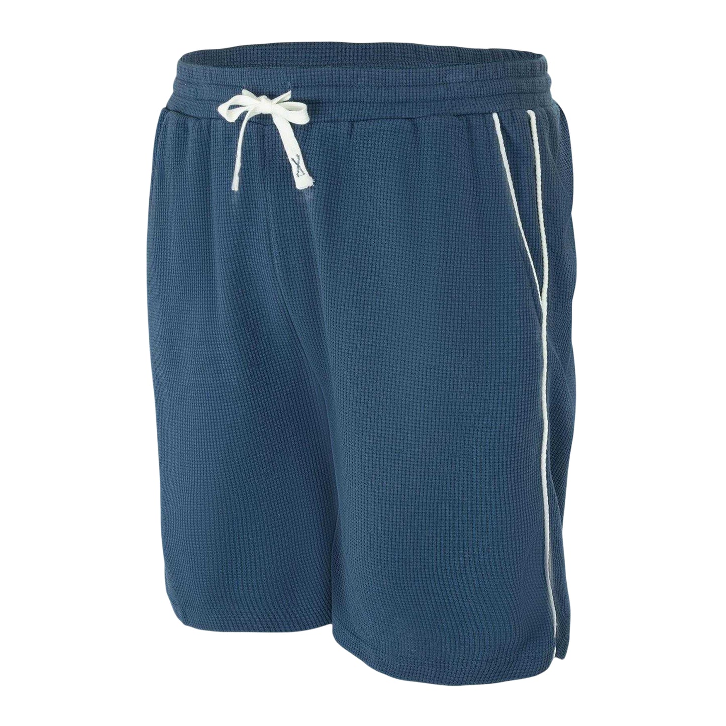 Dark Blue - Side - Fabric Mens Cotton Blend Shorts