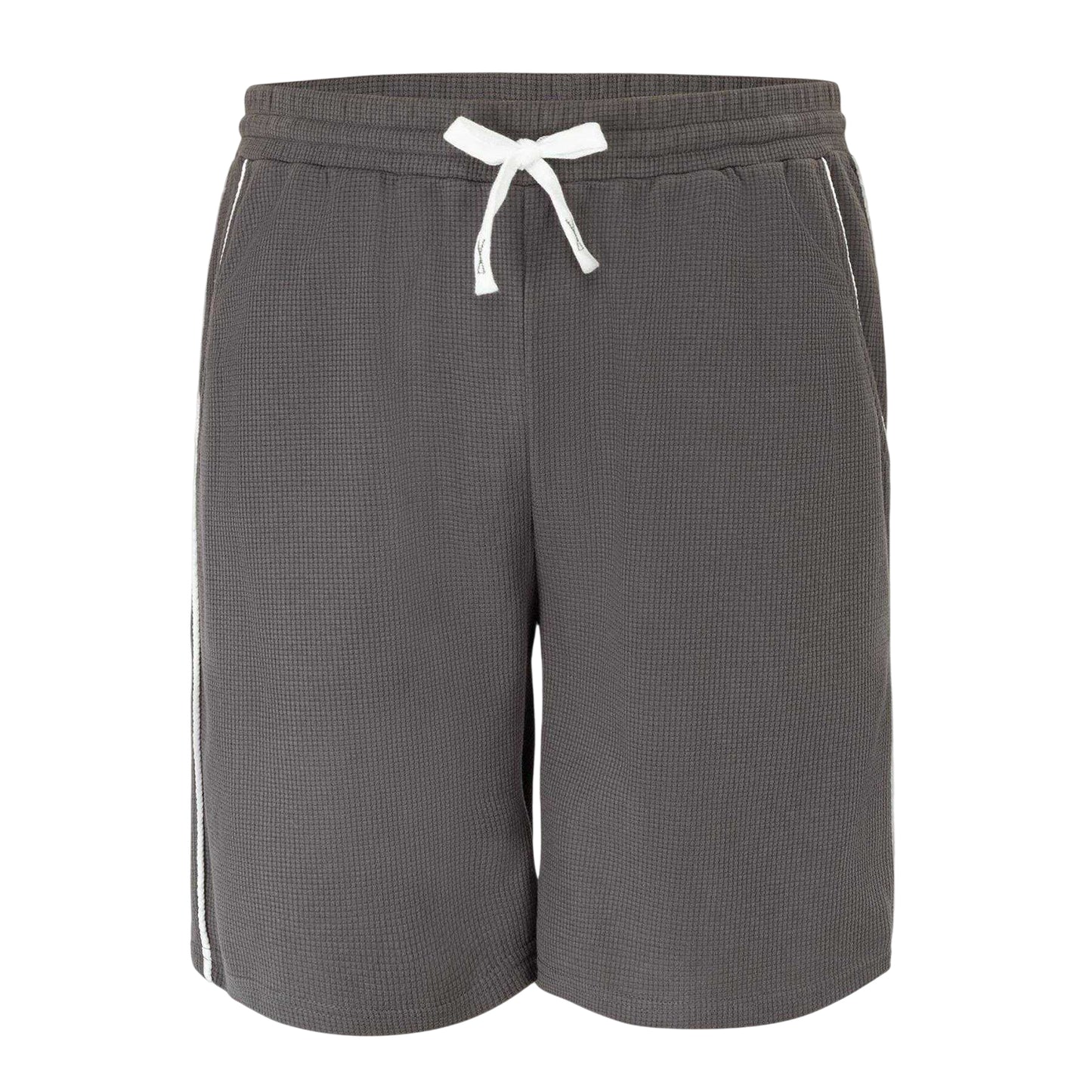 Dark Grey - Front - Fabric Mens Cotton Blend Shorts