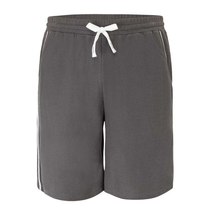Dark Grey - Front - Fabric Mens Cotton Blend Shorts
