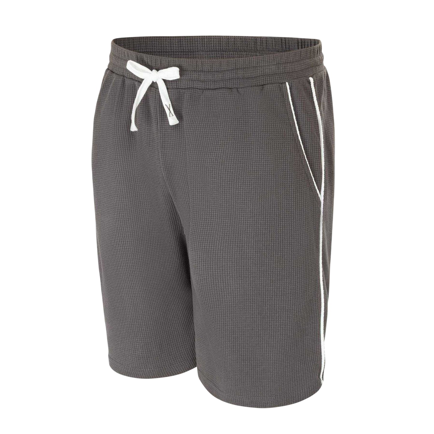 Dark Grey - Side - Fabric Mens Cotton Blend Shorts