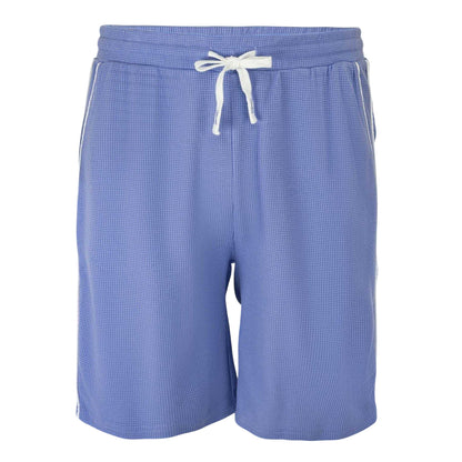 Light Blue - Front - Fabric Mens Cotton Blend Shorts