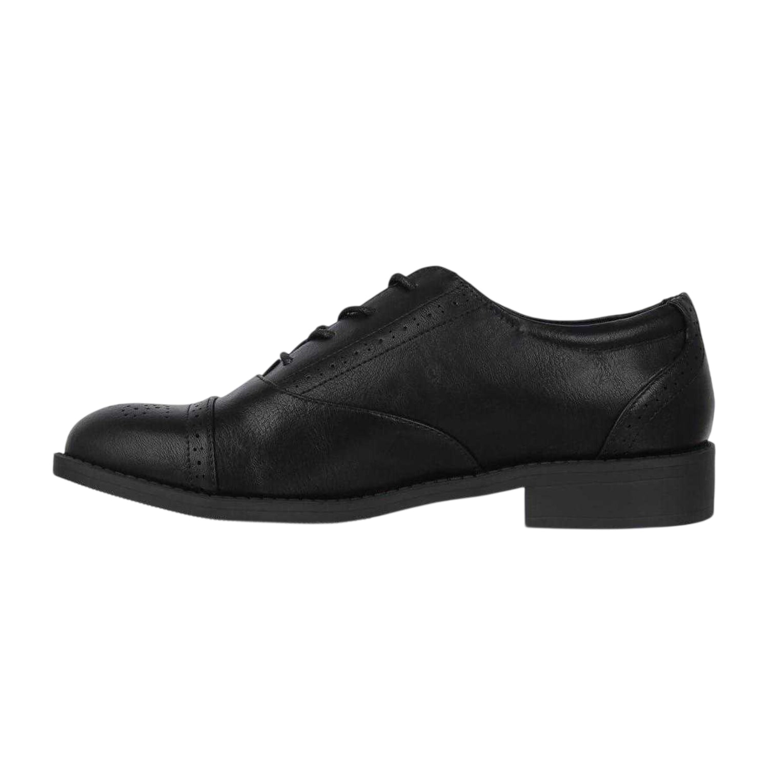 Black - Side - Miso Womens-Ladies Bobbi Low Heel Brogues