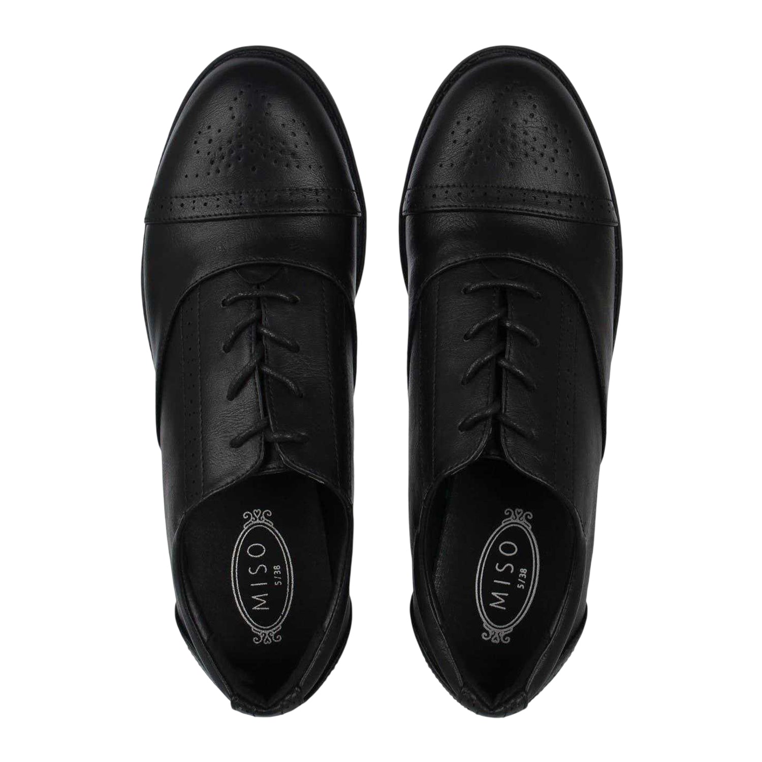 Black - Lifestyle - Miso Womens-Ladies Bobbi Low Heel Brogues