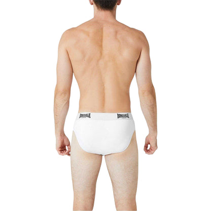 White - Back - Lonsdale Mens Contrast Waistband Briefs (Pack of 2)