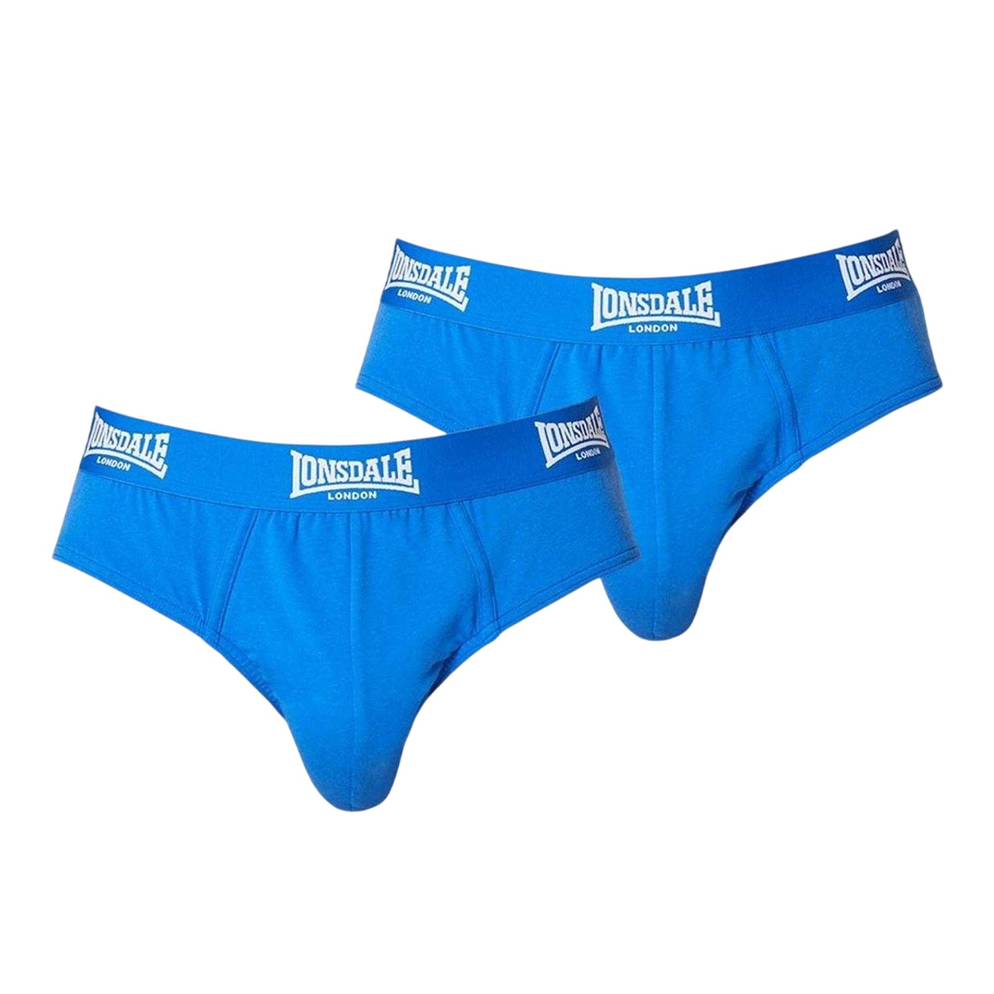 Blue - Front - Lonsdale Mens Contrast Waistband Briefs (Pack of 2)