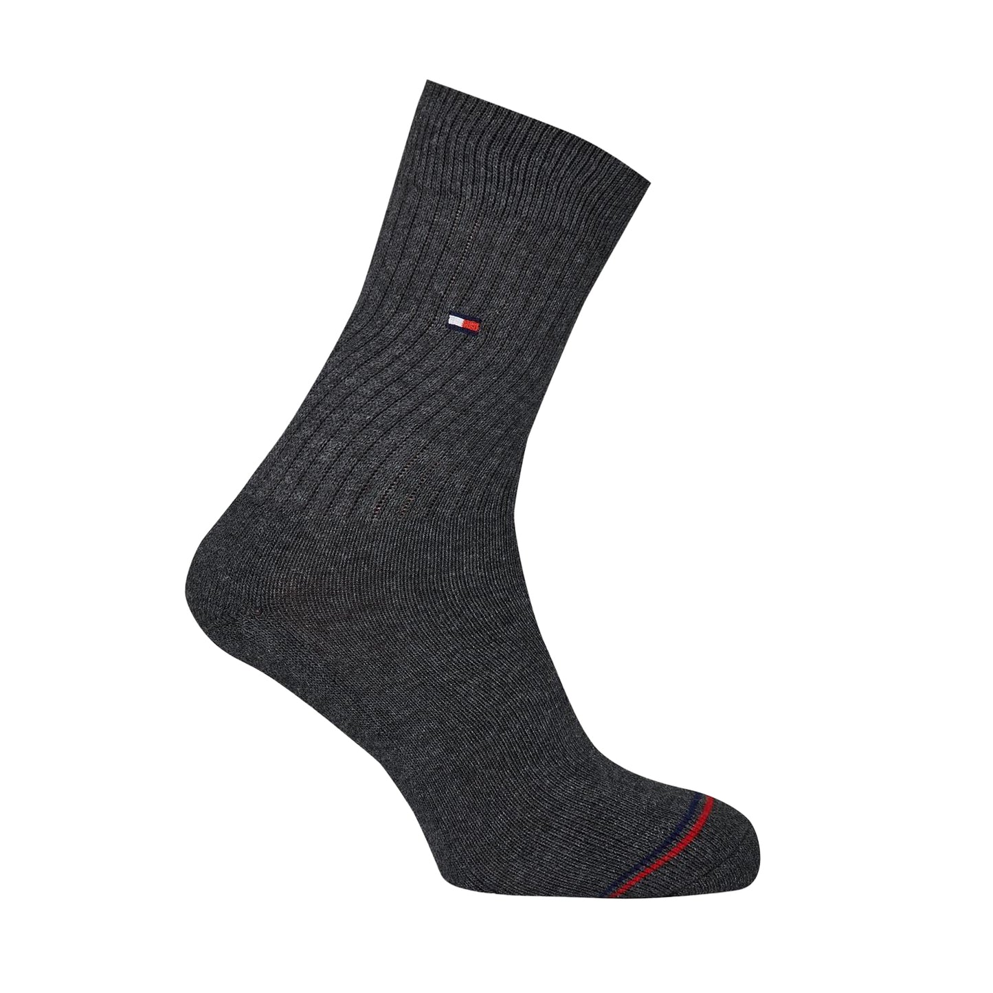 Dark Grey - Back - Tommy Hilfiger Mens Sports Crew Socks (Pack of 3)