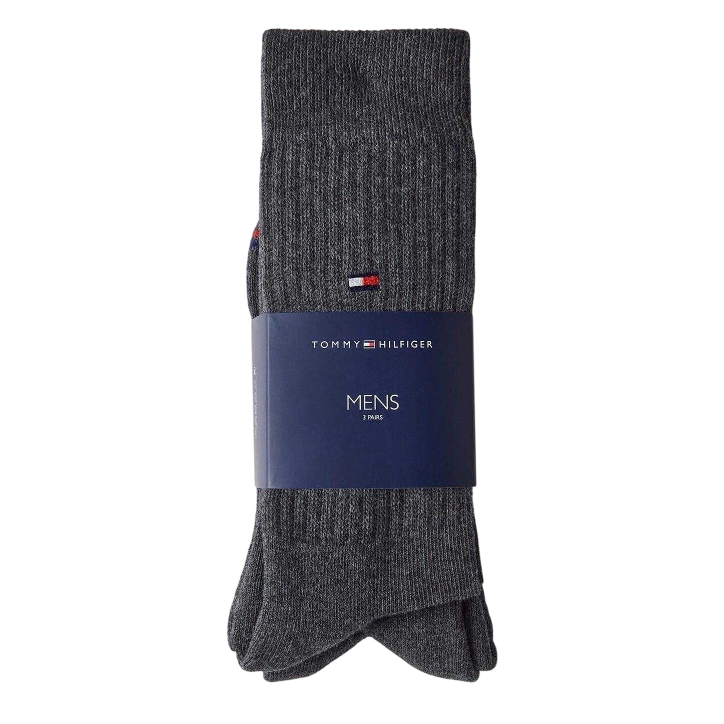 Dark Grey - Front - Tommy Hilfiger Mens Sports Crew Socks (Pack of 3)