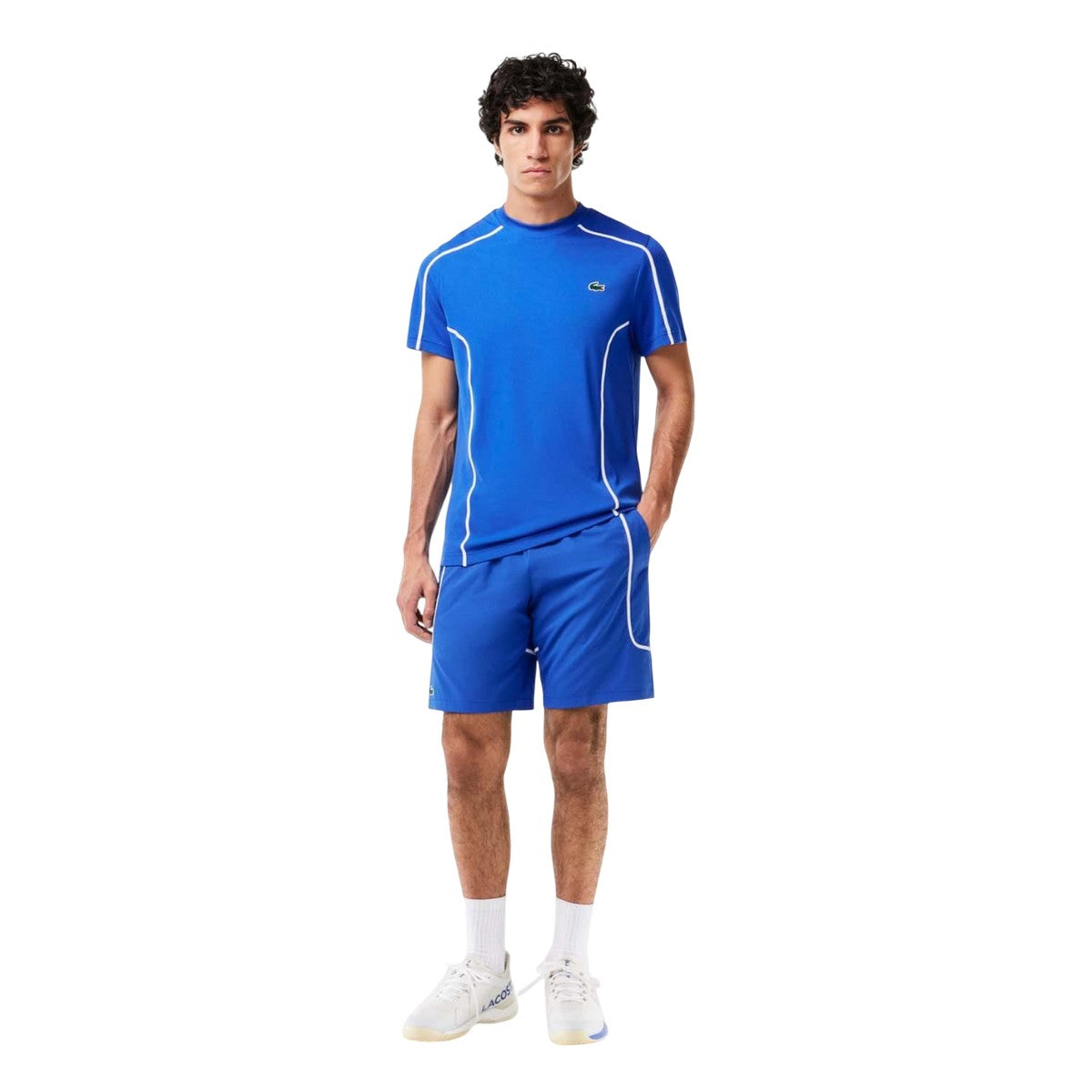 Blue - Close up - Lacoste Mens Pique Tennis T-Shirt