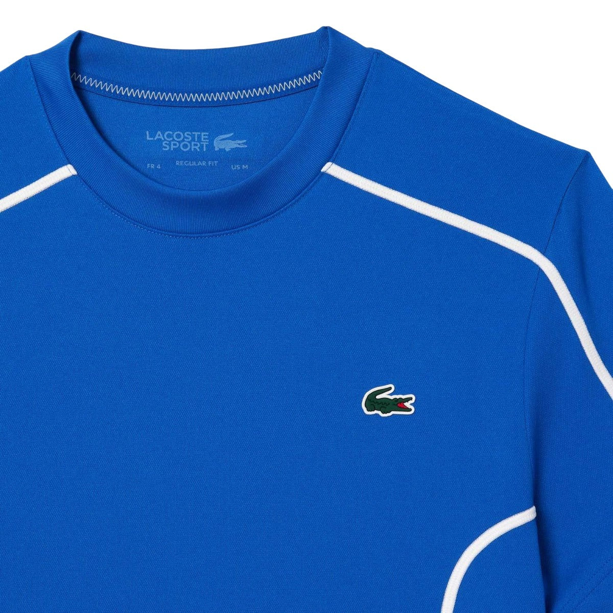 Blue - Side - Lacoste Mens Pique Tennis T-Shirt
