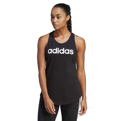 Black-White - Side - Adidas Womens-Ladies Essentials Loose Tank Top