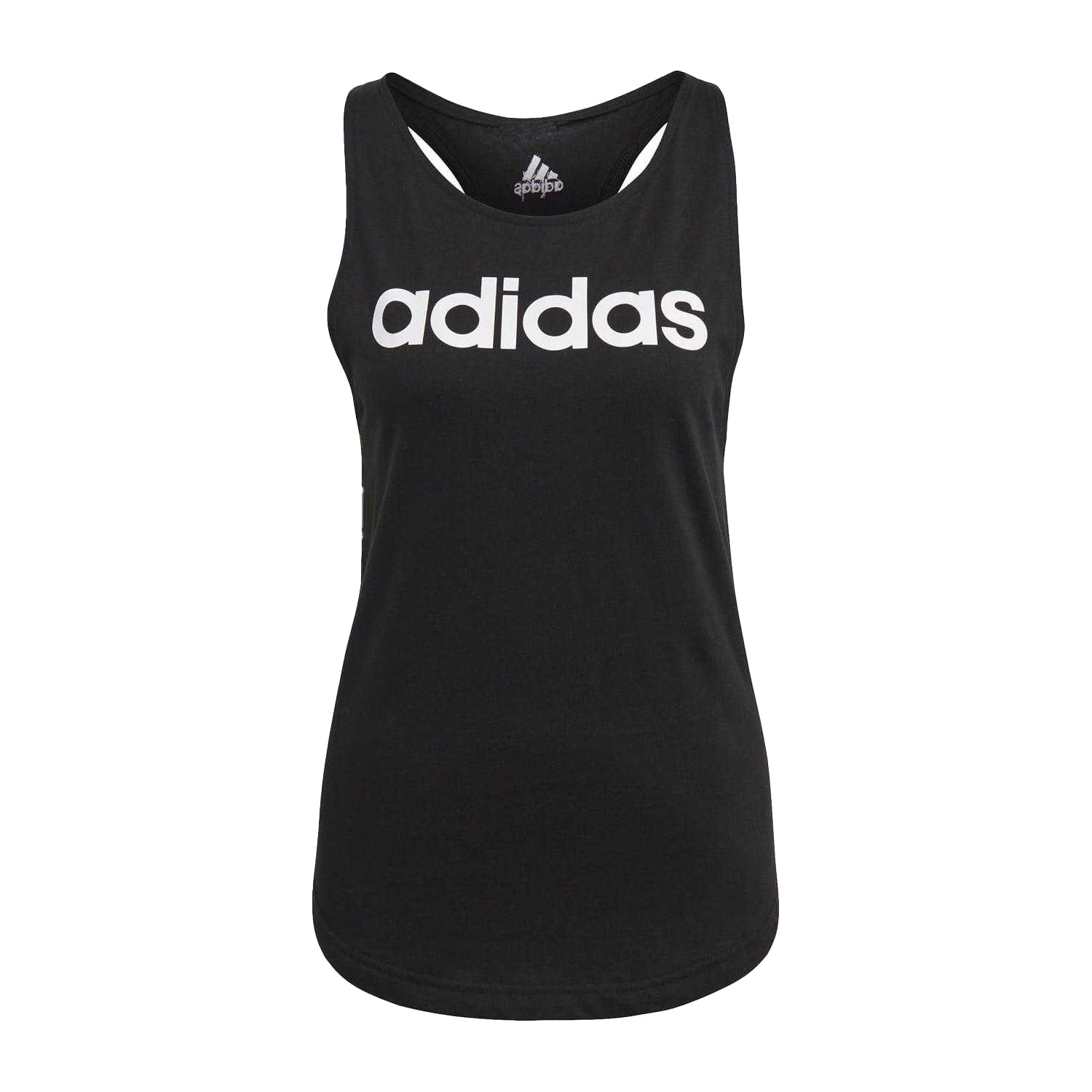 Black-White - Front - Adidas Womens-Ladies Essentials Loose Tank Top