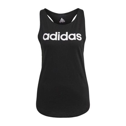 Black-White - Front - Adidas Womens-Ladies Essentials Loose Tank Top