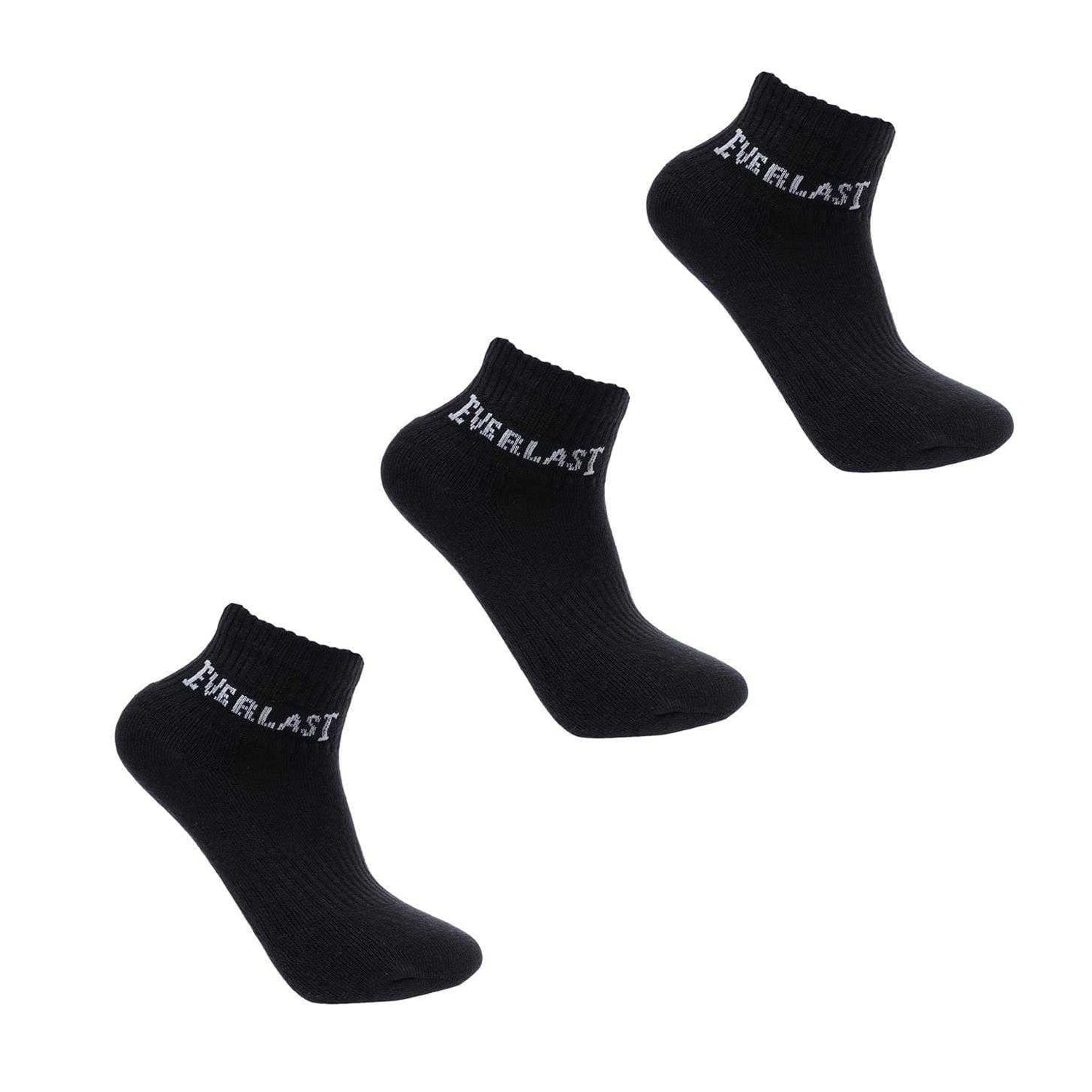 Black - Front - Everlast Childrens-Kids Quarter Socks (Pack of 3)