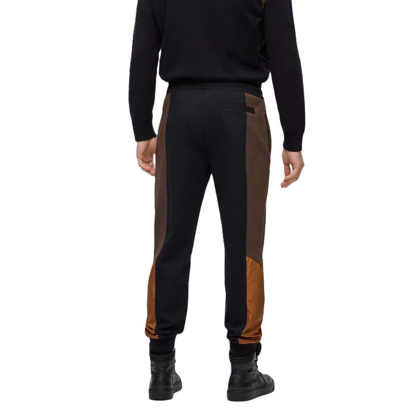 Green - Back - Boss Mens Lamont Colour Block Slim Jogging Bottoms