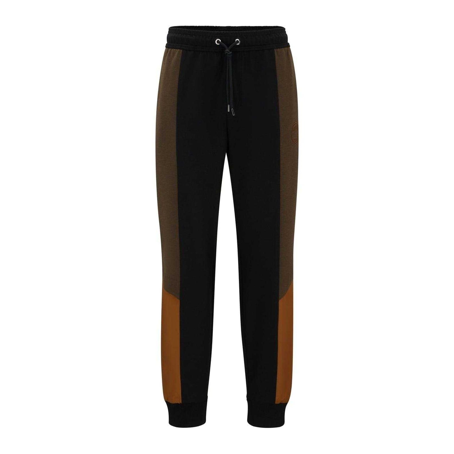 Green - Front - Boss Mens Lamont Colour Block Slim Jogging Bottoms