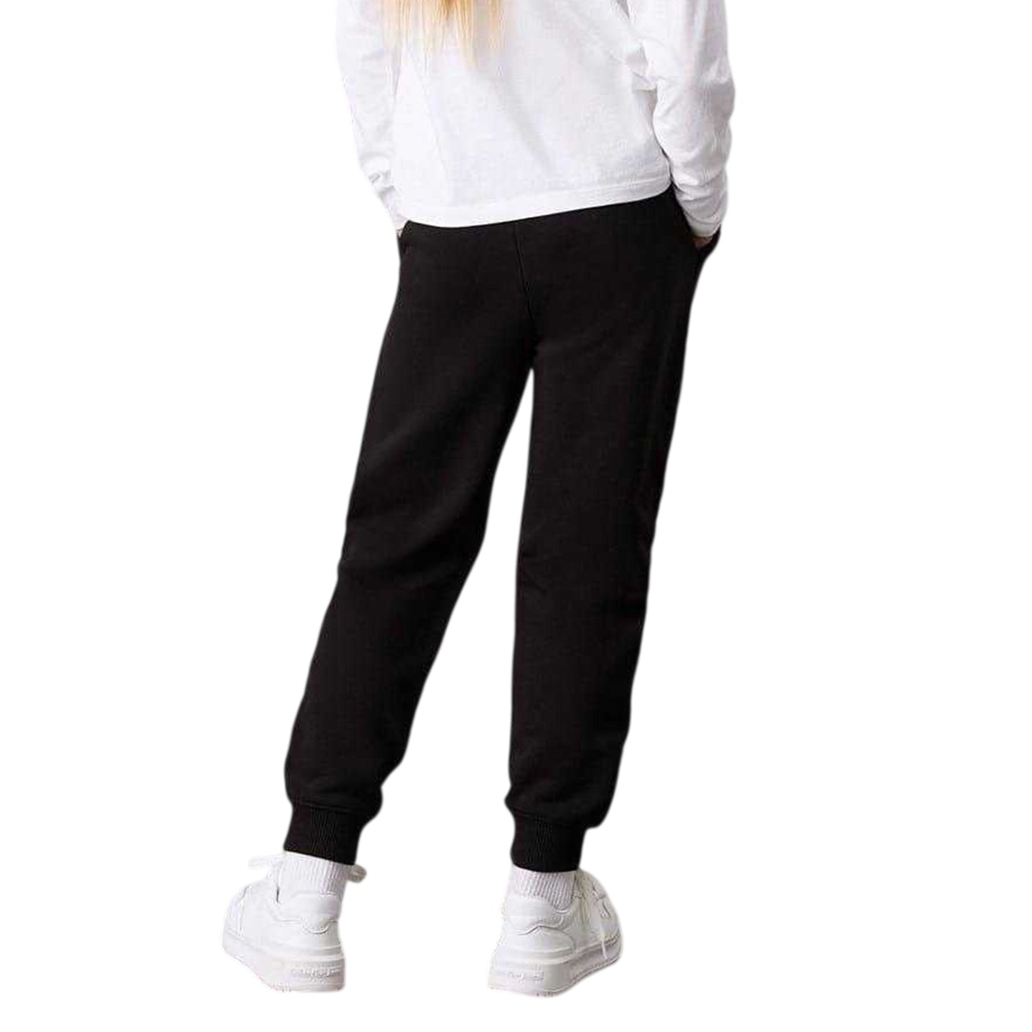 Black - Back - Calvin Klein Childrens-Kids Mono Regular Jogging Bottoms