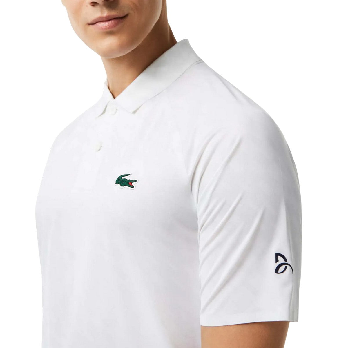 White - Side - Lacoste Unisex Adult Novak Djokovic Player Version Tennis Polo Shirt