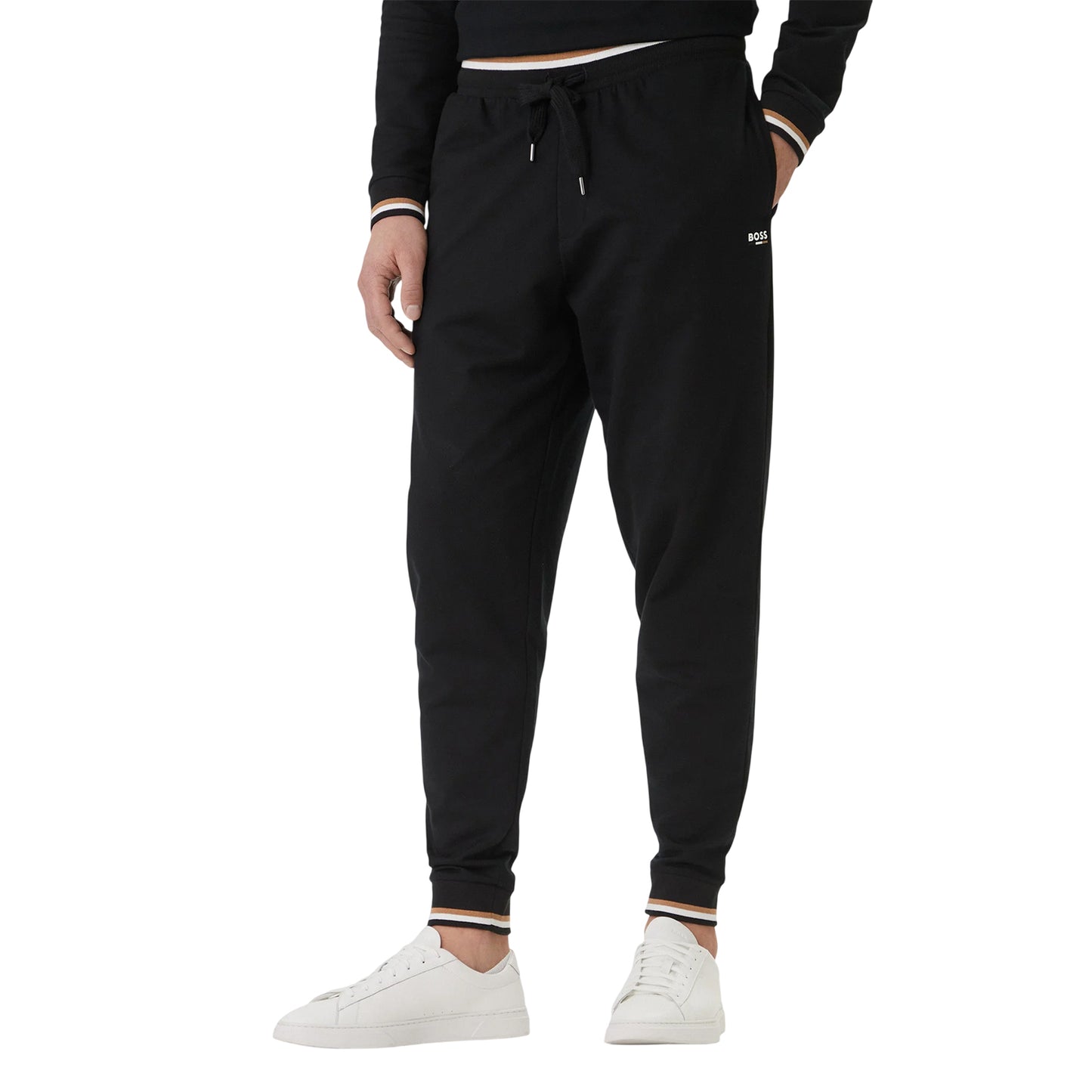 Black - Side - Boss Mens Iconic Slim Jogging Bottoms