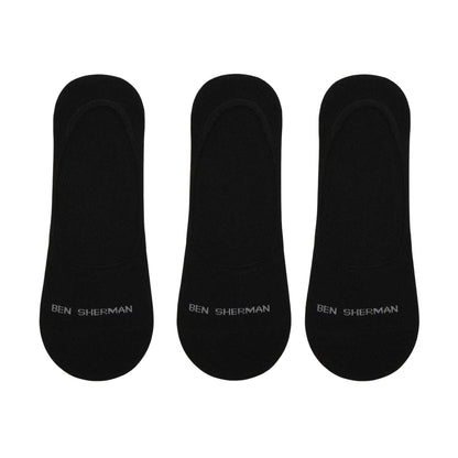 Black - Front - Ben Sherman Mens Makalu Logo Liner Socks (Pack of 3)