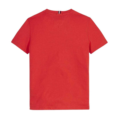 Crimson - Back - Tommy Hilfiger Childrens-Kids Logo Cotton T-Shirt