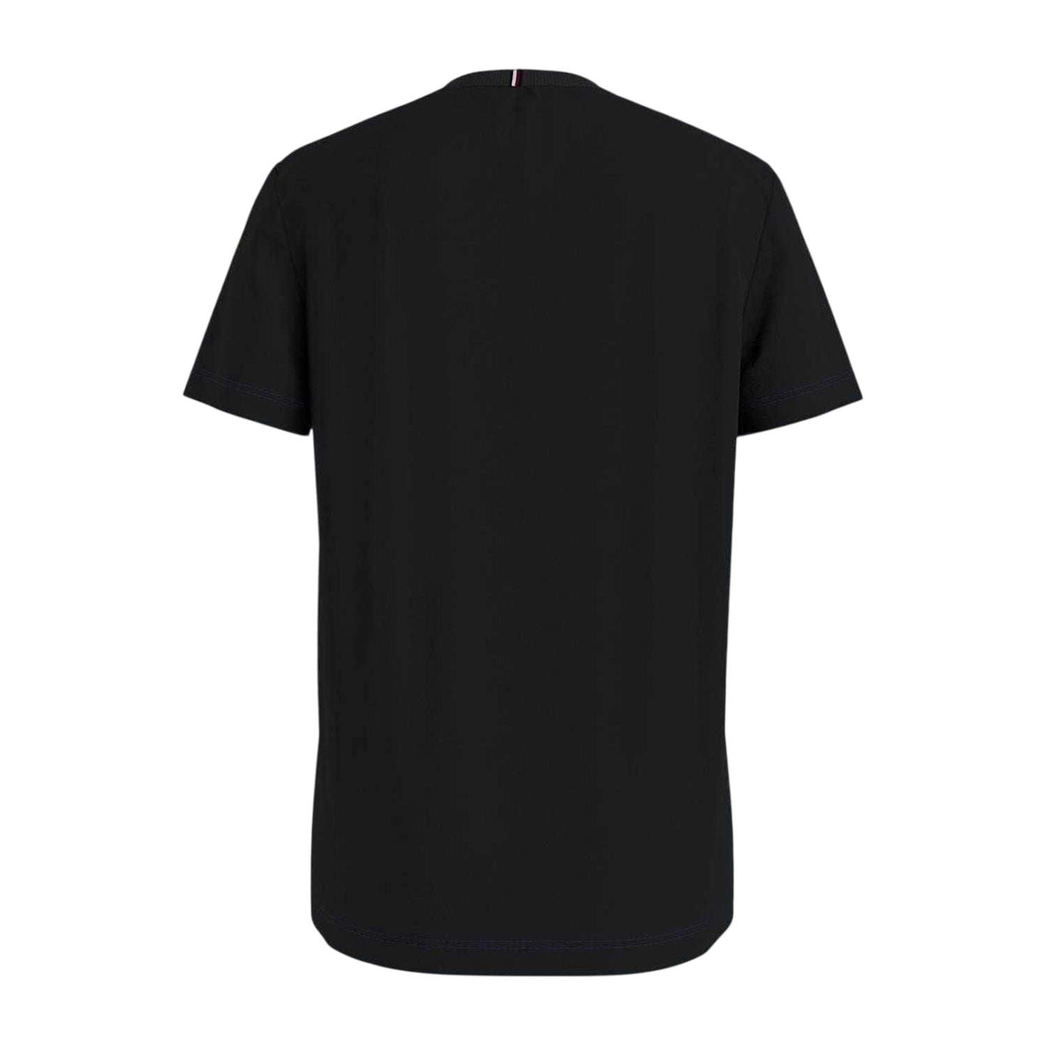 Black - Back - Tommy Hilfiger Childrens-Kids Logo Cotton T-Shirt