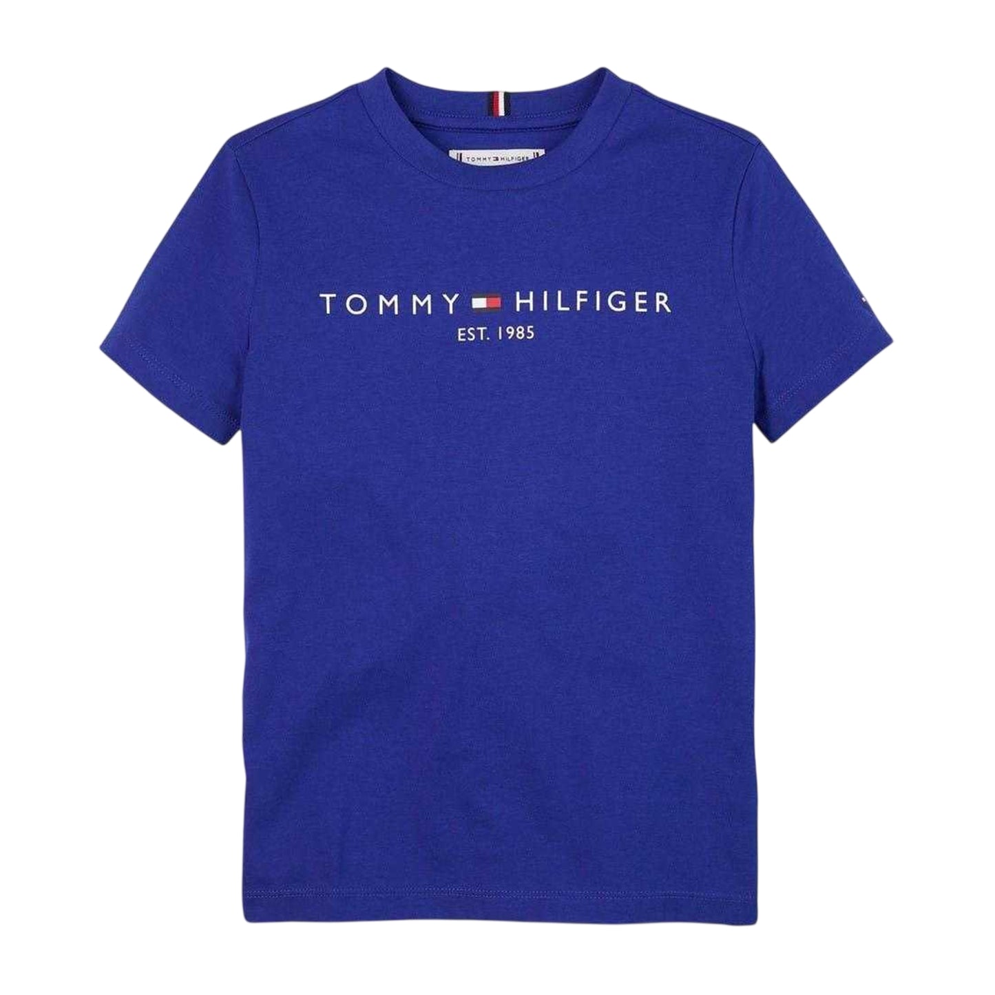 Blue - Front - Tommy Hilfiger Childrens-Kids Logo Cotton T-Shirt