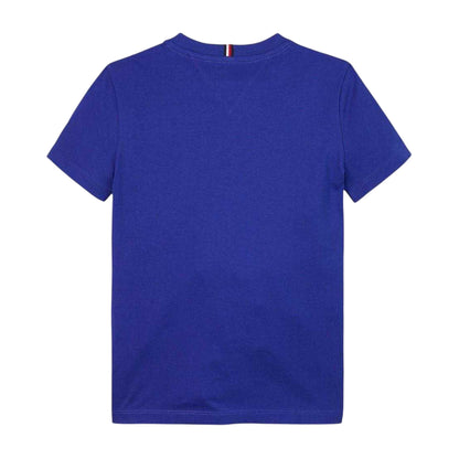 Blue - Back - Tommy Hilfiger Childrens-Kids Logo Cotton T-Shirt