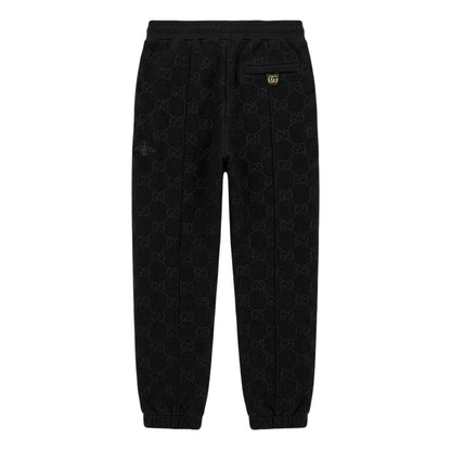 Black - Back - Guess Childrens-Kids Logo Regular Jogging Bottoms