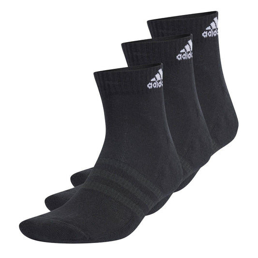 Black - Front - Adidas Womens-Ladies Ankle Socks (Pack of 3)