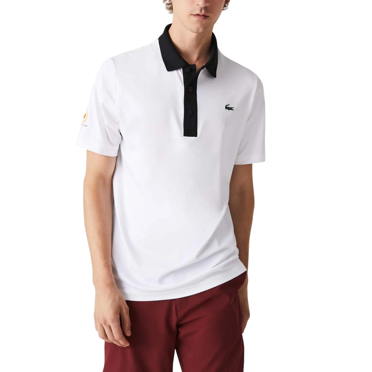 White - Close up - Lacoste Unisex Adult Presidents Cup Polo Shirt