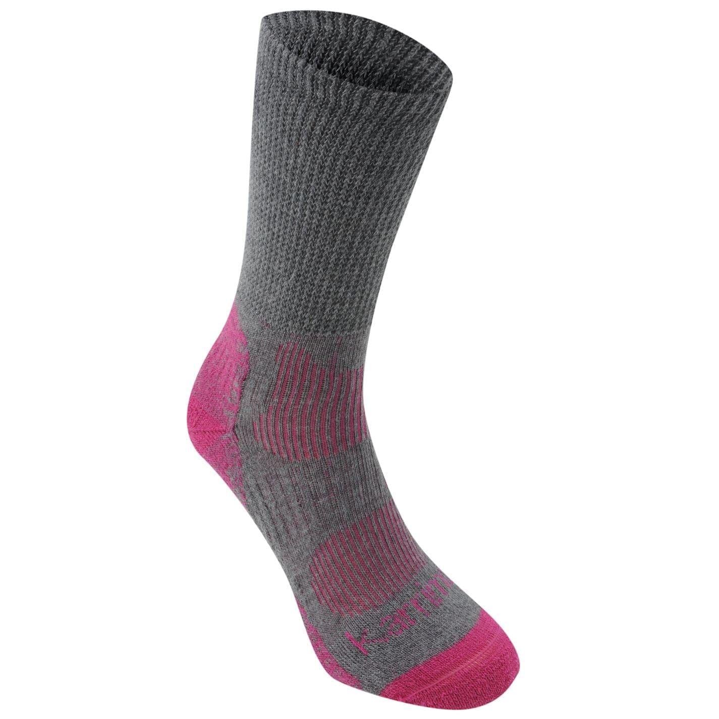 Grey-Fuchsia - Front - Karrimor Womens-Ladies Socks (Pack of 1)
