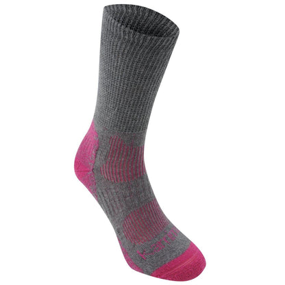 Grey-Fuchsia - Front - Karrimor Womens-Ladies Socks (Pack of 1)