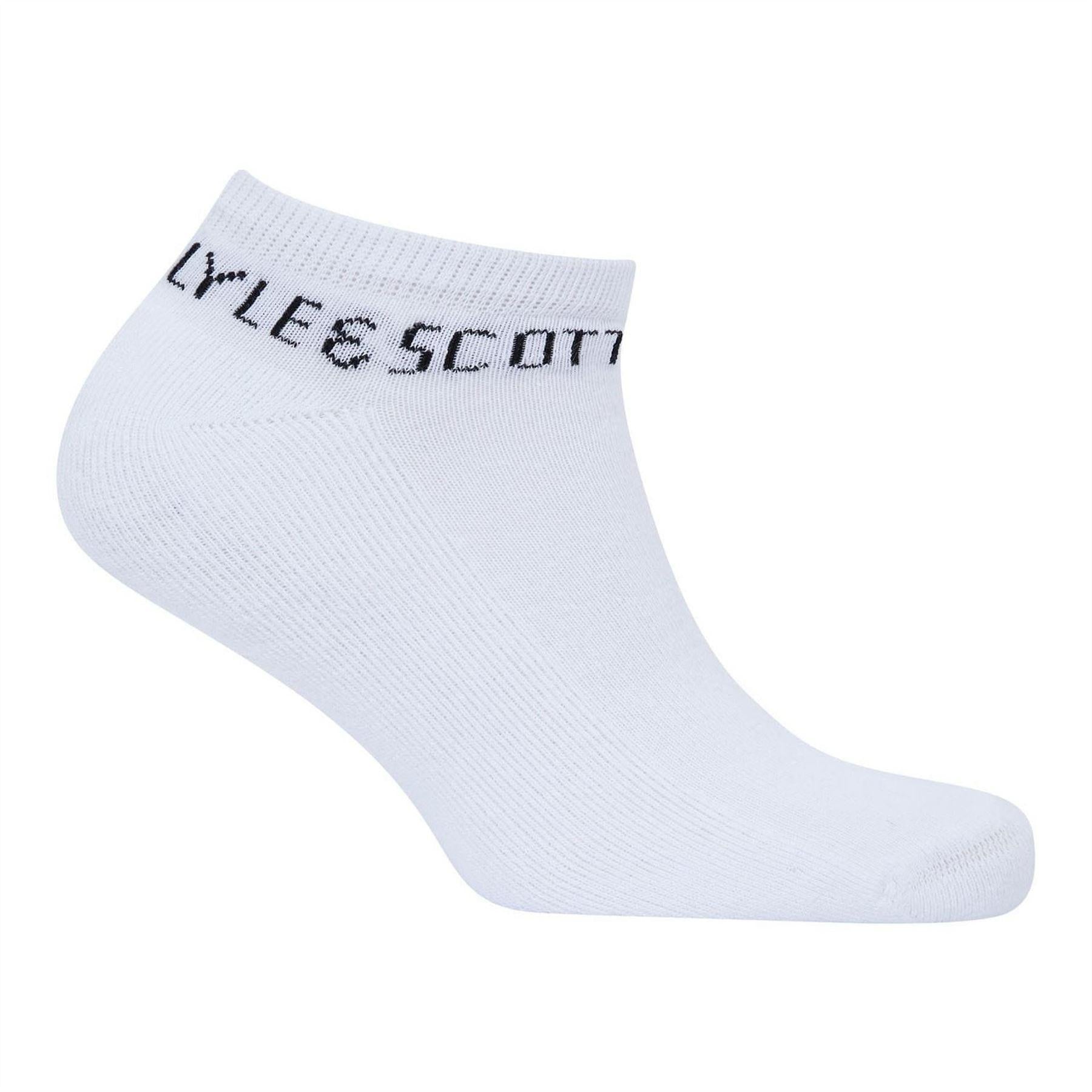 White - Back - Lyle & Scott Mens Cotton Blend Ankle Socks (Pack of 3)