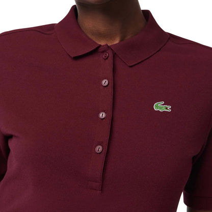 Red - Lifestyle - Lacoste Womens-Ladies Stretch Slim Golf Polo Shirt