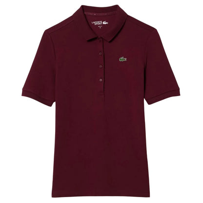 Red - Front - Lacoste Womens-Ladies Stretch Slim Golf Polo Shirt