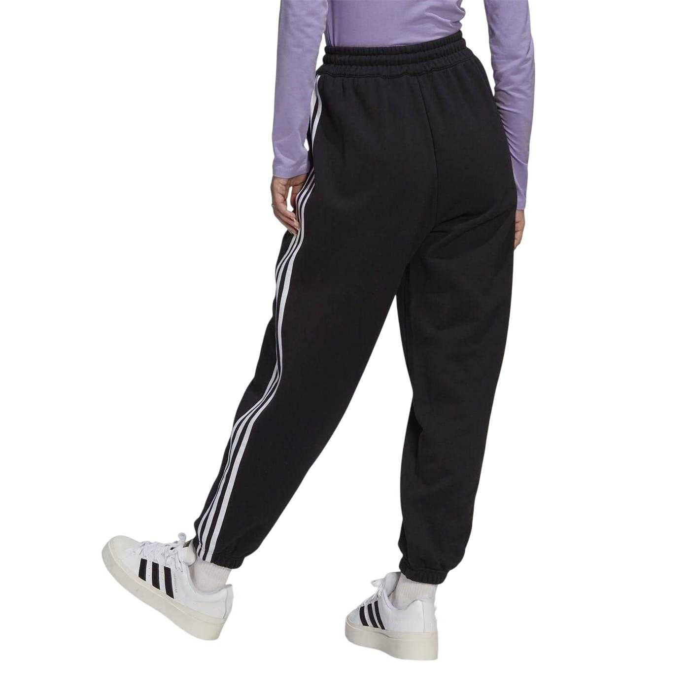 Black Print - Back - Adidas Womens-Ladies Originals Relaxed Fit Jogging Bottoms