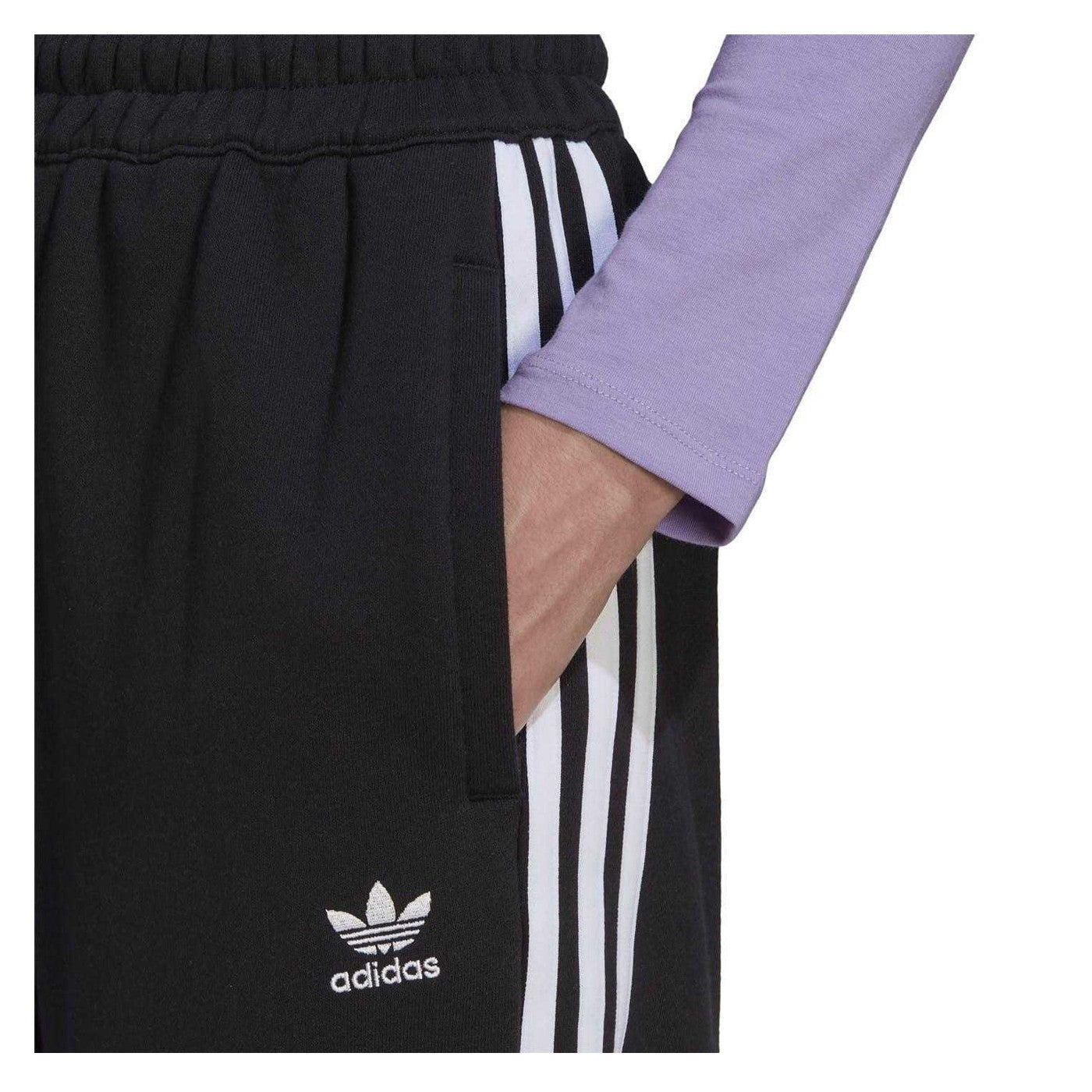 Black Print - Side - Adidas Womens-Ladies Originals Relaxed Fit Jogging Bottoms