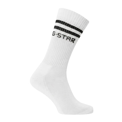 Bright White - Back - G-Star Unisex Adult Crew Socks (Pack of 3)