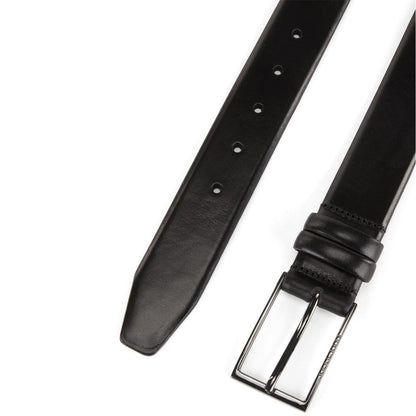 Black - Back - Boss Mens Carmello Plain Leather Belt