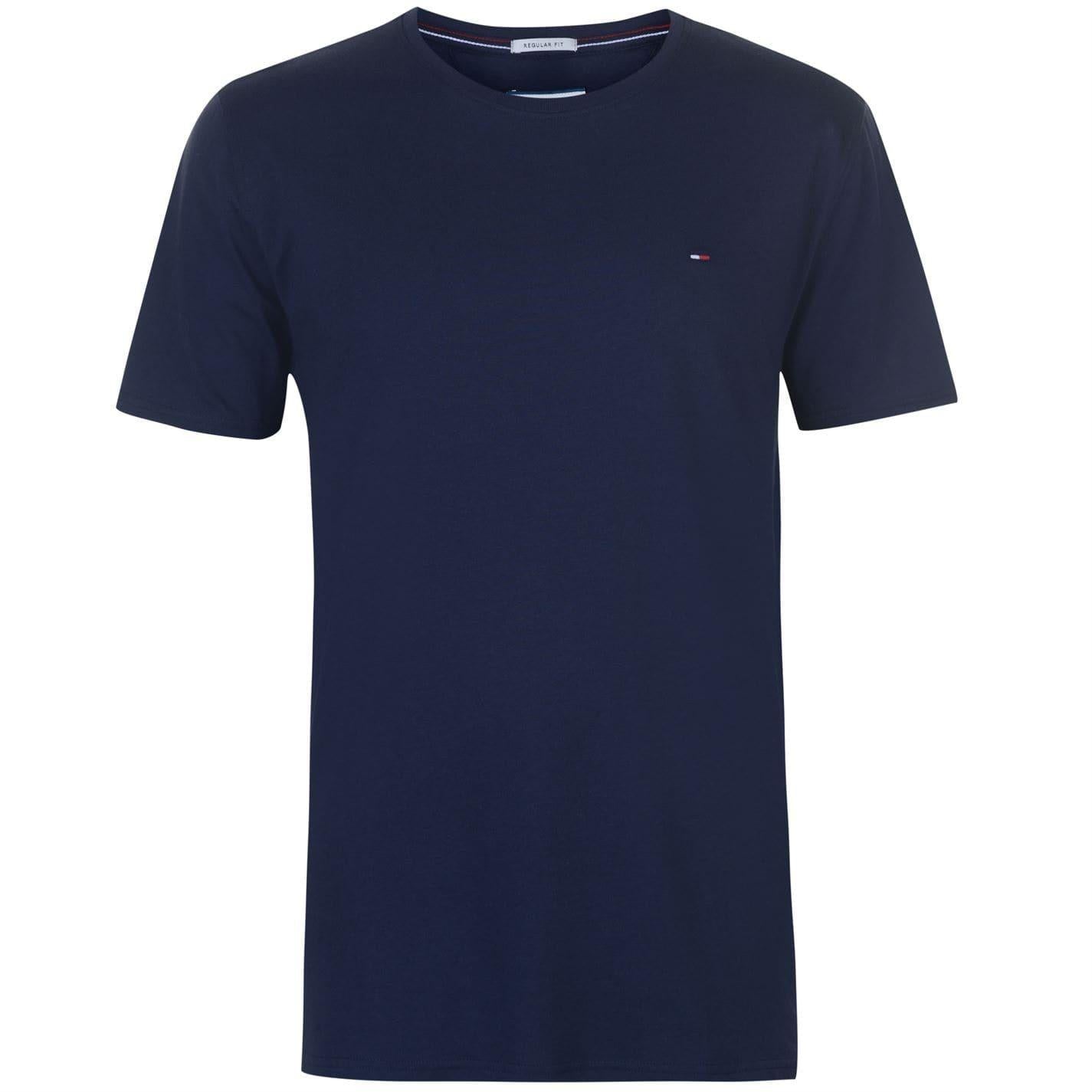 Navy - Front - Tommy Jeans Mens Embroidered Logo Loose T-Shirt