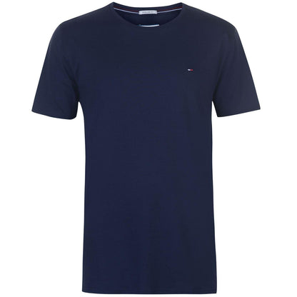 Navy - Front - Tommy Jeans Mens Embroidered Logo Loose T-Shirt