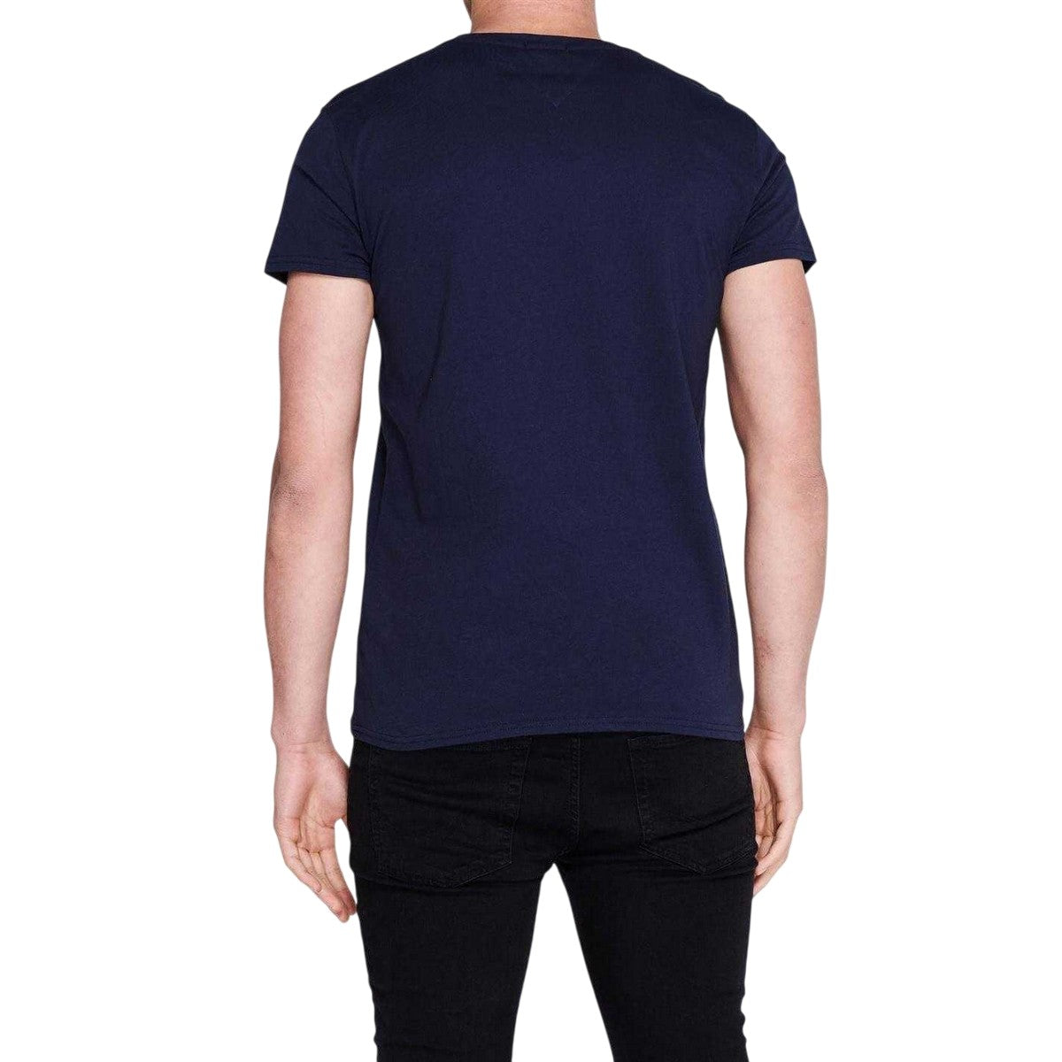 Navy - Back - Tommy Jeans Mens Embroidered Logo Loose T-Shirt