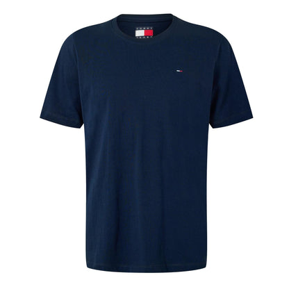 Dark Navy - Front - Tommy Jeans Mens Embroidered Logo Loose T-Shirt