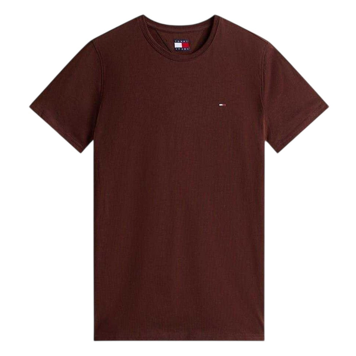 Brown - Front - Tommy Jeans Mens Embroidered Logo Loose T-Shirt